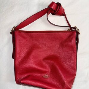 Coach Red Pebbled Leather Edie 31 Shoulder Bag